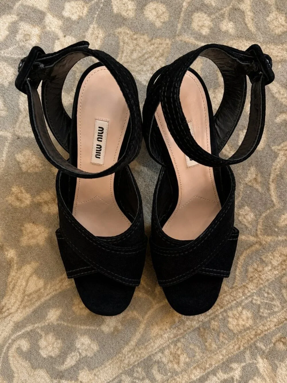 Miu Miu sparkly platform sandals